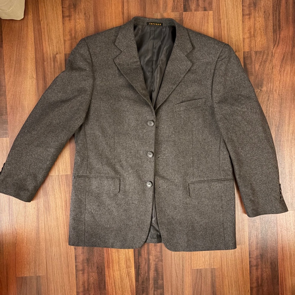 LORIANO Collection Men's‎ Wool Blend Blazer Jacket Gray 40S Designed in Italy